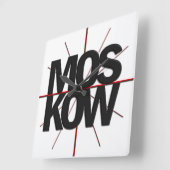 Moskou-tijdzone wandklok vierkante klok (Hoek)