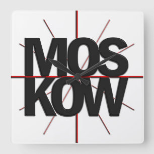 Moskou-tijdzone wandklok vierkante klok