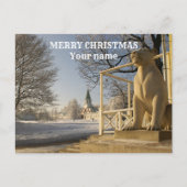 Moskou. Winter. leeuwsculptuur Briefkaart (Voorkant)