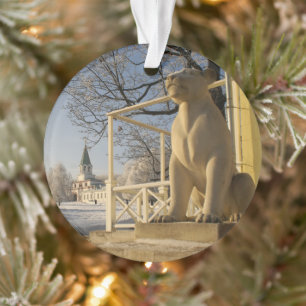 Moskou. Winter. leeuwsculptuur Ornament