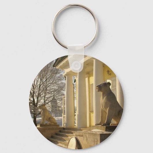 Moskou. Winter. leeuwsculptuur Sleutelhanger (Voorkant)