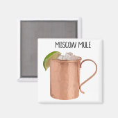 Moskova Mule Cuivre Mug Vodka Lime Cocktail Magnet (Recto/Verso)