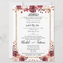 Moslim Arabisch Engels Red Rose Gold Kaart