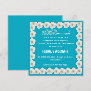 Moslim baby jongen blauwe Aqiqah Kaart
