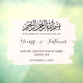 Moslim Bruiloft Welkomstbord Decal Glas Cling (Vel 3)