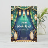 Moslim Dholki uitnodigingen & Mehndi uitnodigingen (Staand voorkant)