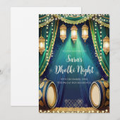 Moslim Dholki uitnodigingen & Mehndi uitnodigingen (Voorkant / Achterkant)