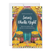 Moslim Dholki uitnodigt & Mehndi uitnodiging