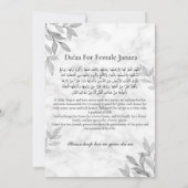 Moslim Dood Aankondiging Vrouw Janaza Gebed (Achterkant)