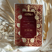 Moslim Rood & Goud Folie Accenten Bruiloft Uitnodiging