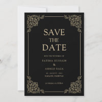 Moslim Vintage Save The Date Aankondigingskaart