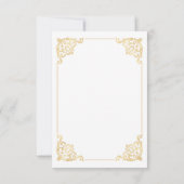  Moslim Wit Goud Bruiloft Dank u Kaart (Achterkant)