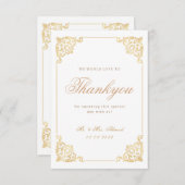  Moslim Wit Goud Bruiloft Dank u Kaart (Voorkant / Achterkant)