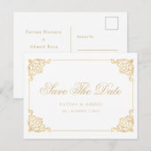  Moslim Wit Save The Date Aankondiging (Voorkant / Achterkant)