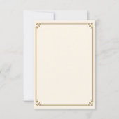 Moslimbruiloft tussen crème en gouden rand RSVP kaartje (Achterkant)