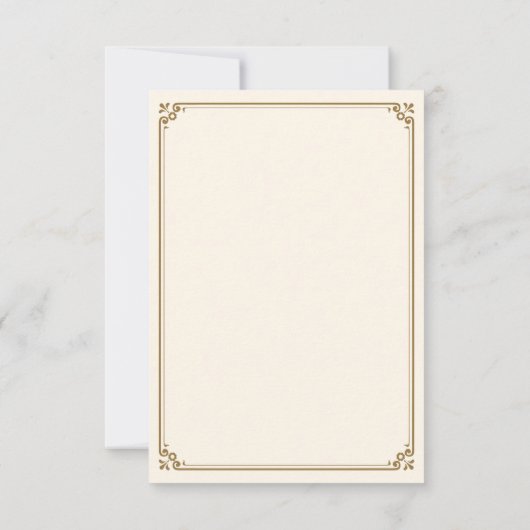 Moslimbruiloft tussen crème en gouden rand RSVP kaartje (Achterkant)