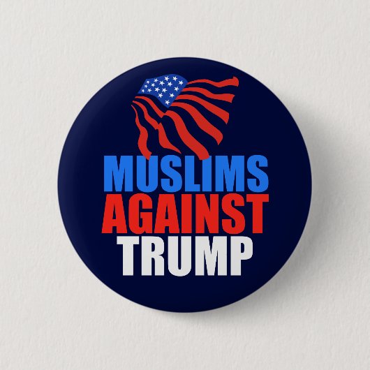 Moslims tegen Trump Ronde Button 5,7 Cm (Voorkant)