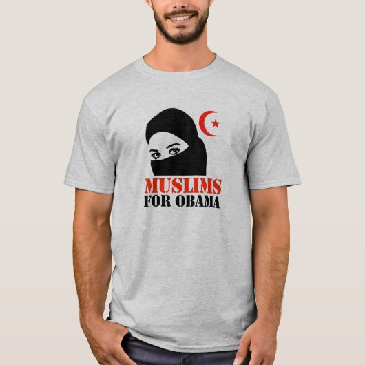 MOSLIMS VOOR OBAMA T-SHIRT (Voorkant)