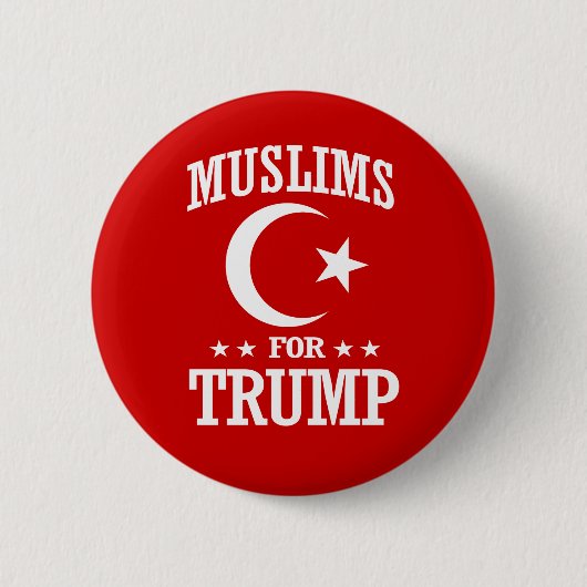 MOSLIMS VOOR TRUMP RONDE BUTTON 5,7 CM (Voorkant)
