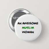moslimvrouw, geweldig ronde button 5,7 cm (Voorkant /achterkant)