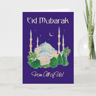 Mosque by Moonlight 'From All of Us' Eid Mubarak Feestdagen Kaart