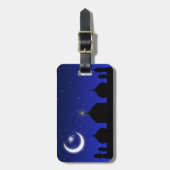 Mosque Silhouette bij nacht - Bagagelabel (Voorkant verticaal)