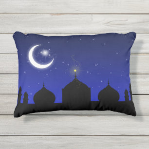 Mosque Silhouette bij nacht - Pijler buitenshuis Buitenkussen
