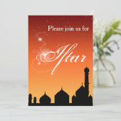 Mosque Silhouette Evening - Iftar Party Invitation Kaart (Staand voorkant)