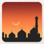 Mosque Silhouette Evening Sky - Onderzetter papier (Voorkant)