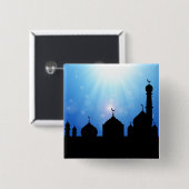Mosque Silhouette met zonnestralen - Button (Voorkant /achterkant)