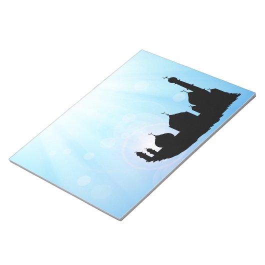 Mosque Silhouette met zonnestralen - Notitieblok (Schuin)