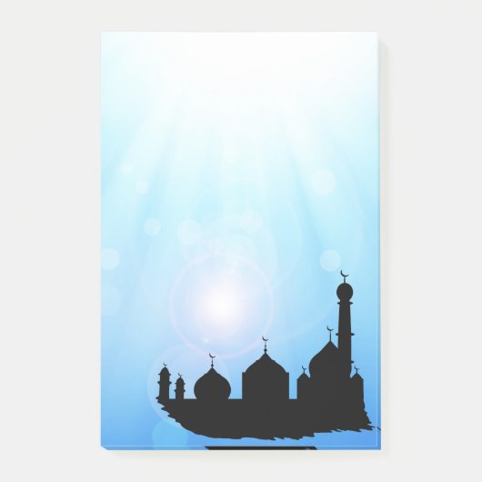 Mosque Silhouette met zonnestralen - Post-it® note (Voorkant)