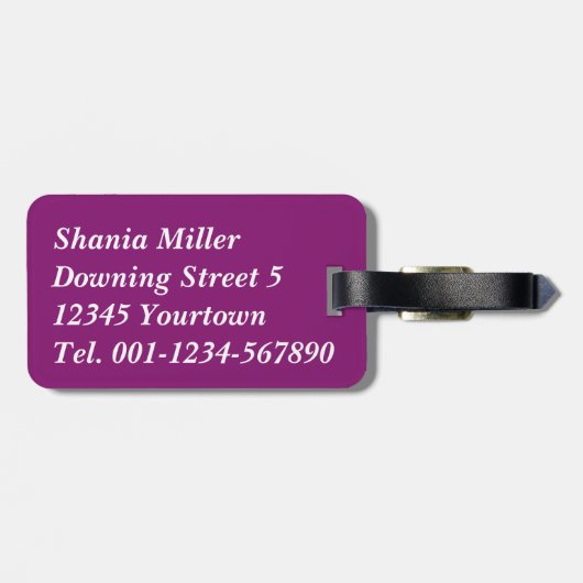 Mosque Silhouette Paars Night - Bagagelabel (Achterkant horizontaal)