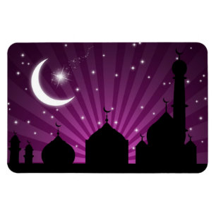 Mosque Silhouette Paarse nacht - Flexibel magneet
