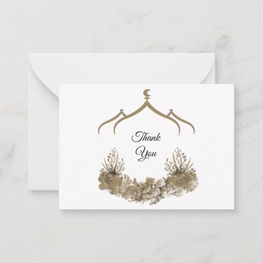 Mosquée Carte de remerciements à fleurs (Devant)