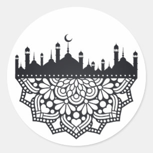 Mosquées silhouettes Avec Stickers Ornementaux Fle