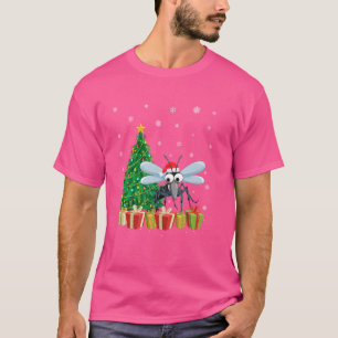 Mosquito Xmas Tree Lighting Santa Hat Mosquito Chr T-shirt