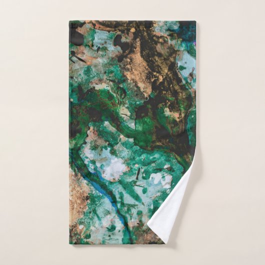 Moss Agate Green Crystal Geode Abstract (Serviette à main)