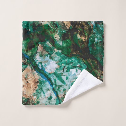 Moss Agate Green Crystal Geode Abstract (Gant de toilette)