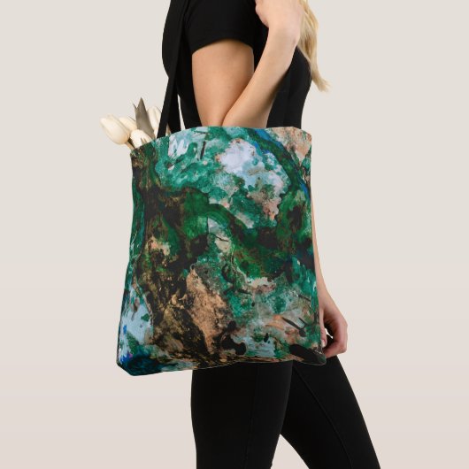 Moss Agate Green Crystal Geode Abstract Draagtas (Dichtbij)