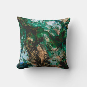 Moss Agate Green Crystal Geode Abstract Kussen
