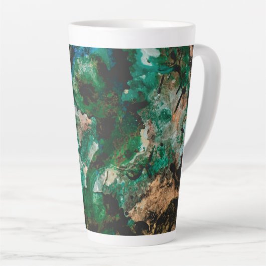 Moss Agate Green Crystal Geode Abstract Latte Mok (Rechterhoek)