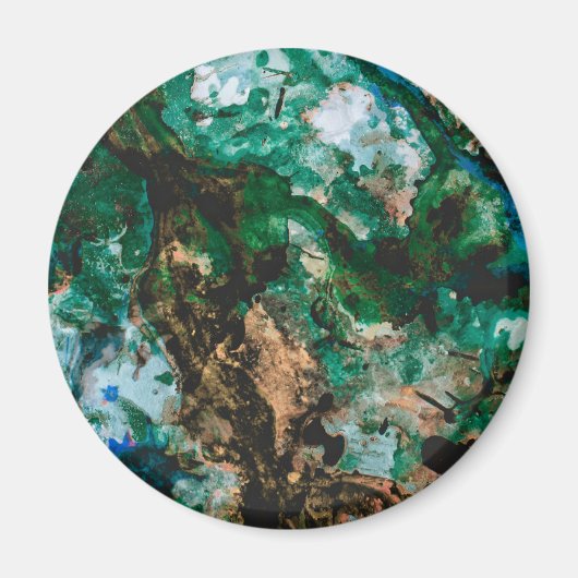 Moss Agate Green Crystal Geode Abstract Magneet (Voorkant)