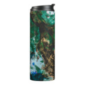 Moss Agate Green Crystal Geode Abstract Thermosbeker (Gedraaid links)