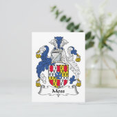 Moss Family Crest Briefkaart (Staand voorkant)