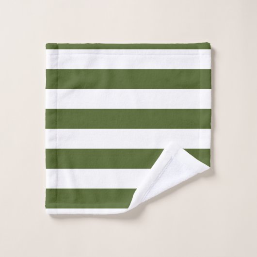 Moss foncé Grandes vertes et blanches (Gant de toilette)