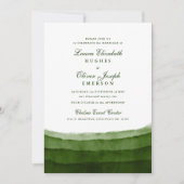 Moss foncé Vert Aquarelle Mariage Invitations (Devant)