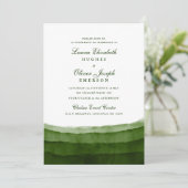 Moss foncé Vert Aquarelle Mariage Invitations (Debout devant)
