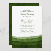 Moss foncé Vert Aquarelle Mariage Invitations (Devant / Derrière)