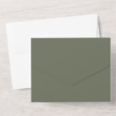 Moss Green All-in-One Wedding Uitnodigen All In One Uitnodiging (Achterkant)